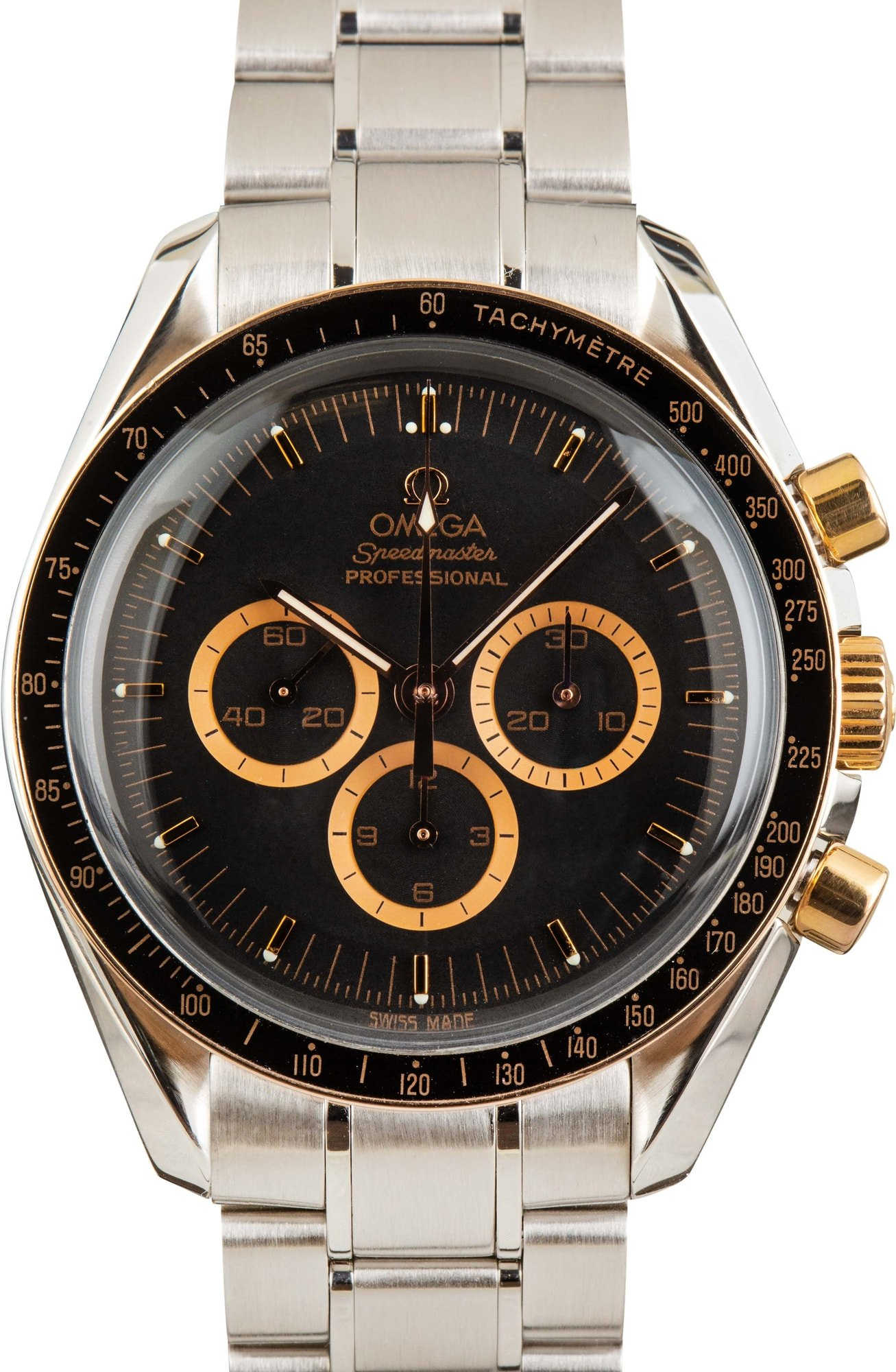 Pre-owned Omega Speedmaster Moonwatch Red Gold on Steel