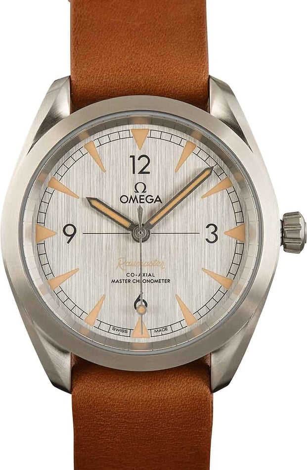 Pre-owned Omega Seamaster Railmaster Grey Dial on Leather NATO Strap