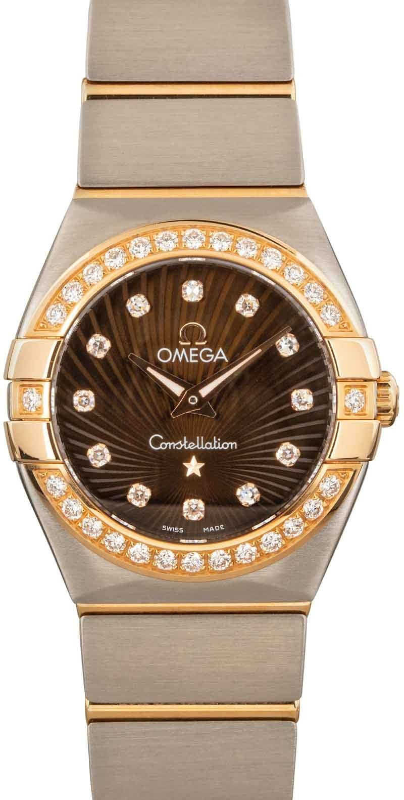 Womens Omega Constellation Brown Supernova Diamond Dial