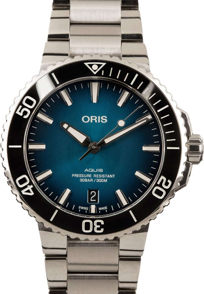 Buy Oris Aquis 01 733 7732 4155 07 8 21 05PEB Bob s Watches Sku 153915