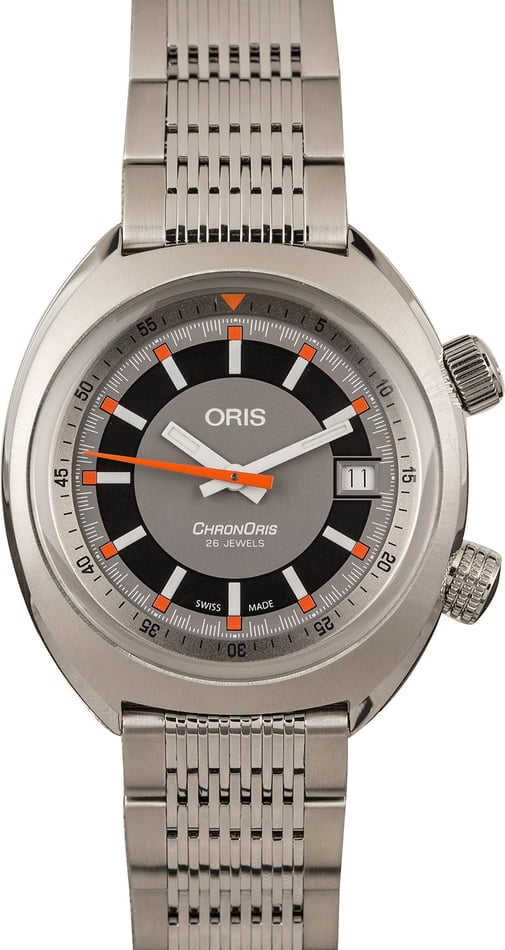 Factory Stickered Oris Chronoris Date Grey Dial 39MM
