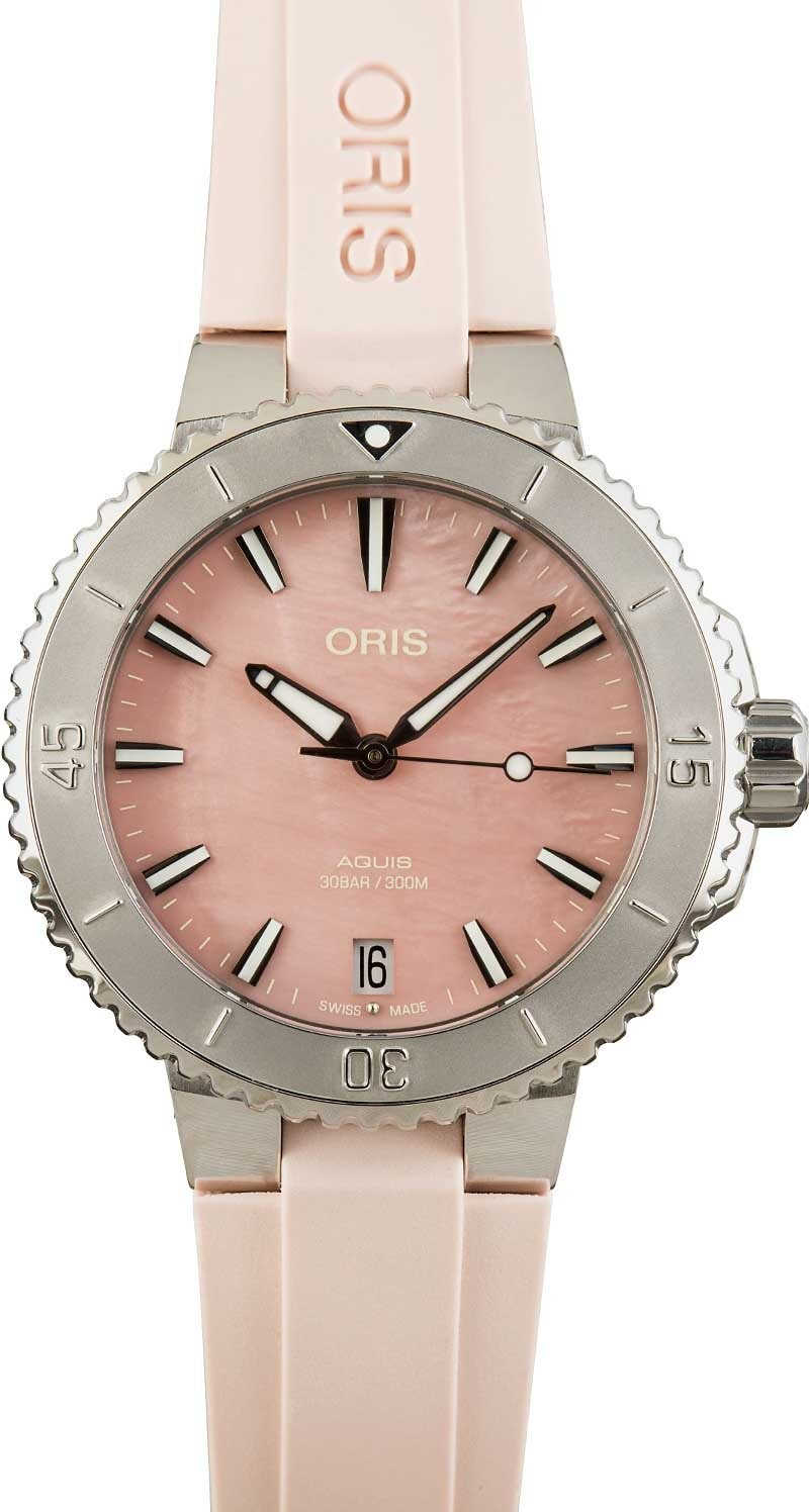 Oris Aquis Date Pink Mother of Pearl Dial