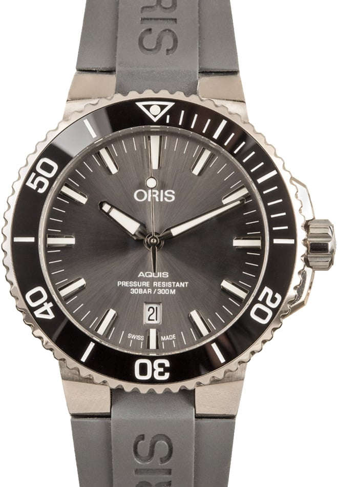 Buy Used Oris Aquis 01 733 7730 7153 07 4 24 63TEB Bob s Watches Sku 733 7730 7153 07