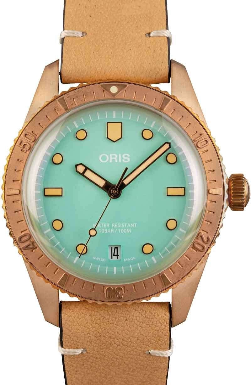 Oris Divers Sixty Five Green 01 733 7771 3157 07 5 19 04BR Bronze Watch Unisex bobswatches