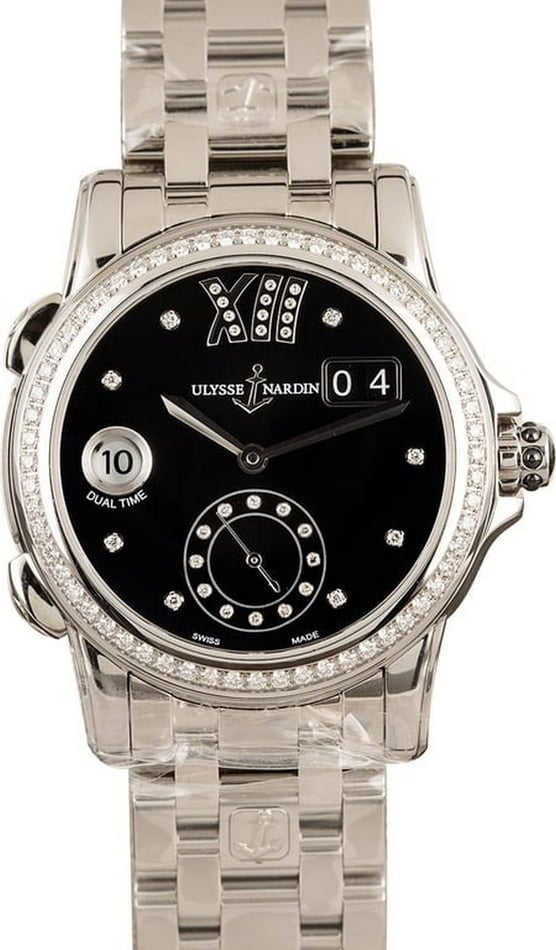時計 ULYSSE NARDIN Buy Used Ulysse Nardin Dual Time 3343-222 | Bob's Watches